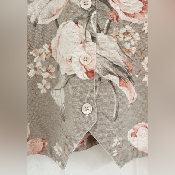 Orvis Vintage Floral Button Vest Canvas Cottagecore Layering Fall Women Medium - Picture 12 of 14